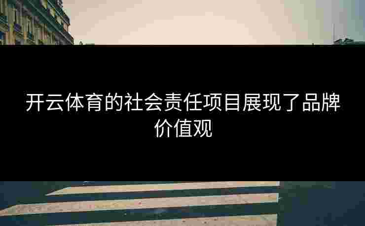 开云体育的社会责任项目展现了品牌价值观